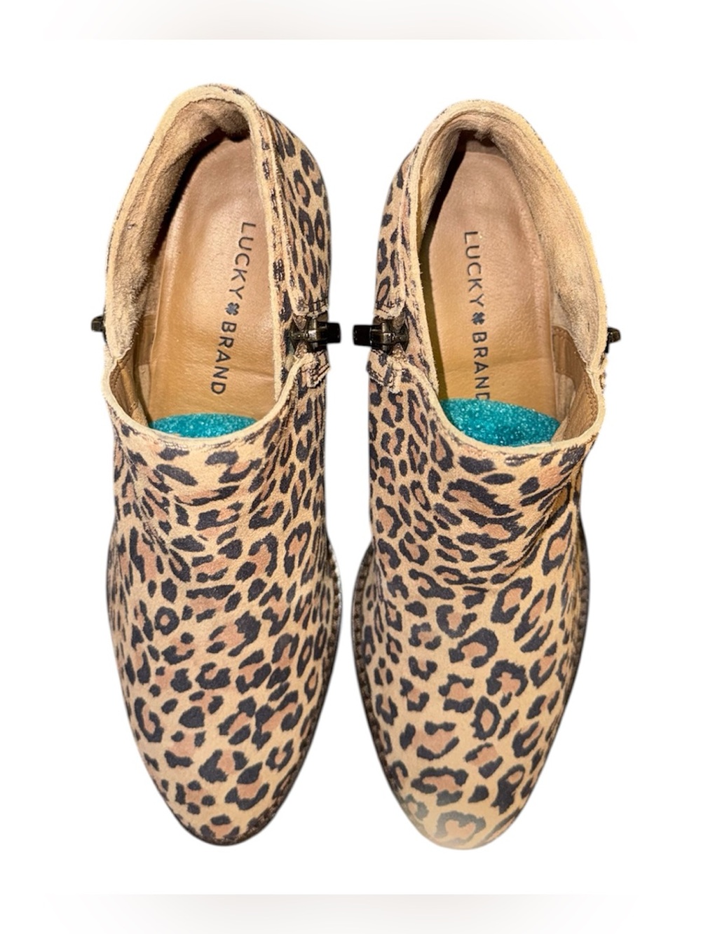 Lucky Brand Fhuna Leopard Print Suede Ankle Booties Women’s Size 7.5 - Picture 6 of 8